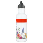 Bouteille D'eau Vibrant Watercolor Wildflowers Personalized (Droite)