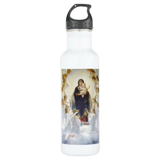 Bouteille D'eau Vierge Marie et Jésus aux anges (Devant)