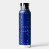 Bouteille D'eau Vignes abstraites vertes motif bleu (Gauche)