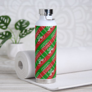 Bouteille D'eau Vilain pull motif sonnettes Joyeux fils Xmas