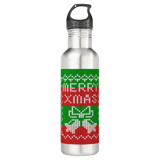 Bouteille D'eau Vilain pull motif sonnettes Joyeux fils Xmas (Devant)