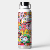 Bouteille D'eau Village italien animé (Plage)