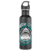 Bouteille D'eau Ville Waterbottle grunge turquoise de requin (Devant)