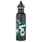 Bouteille D'eau Ville Waterbottle grunge turquoise de requin (Droite)