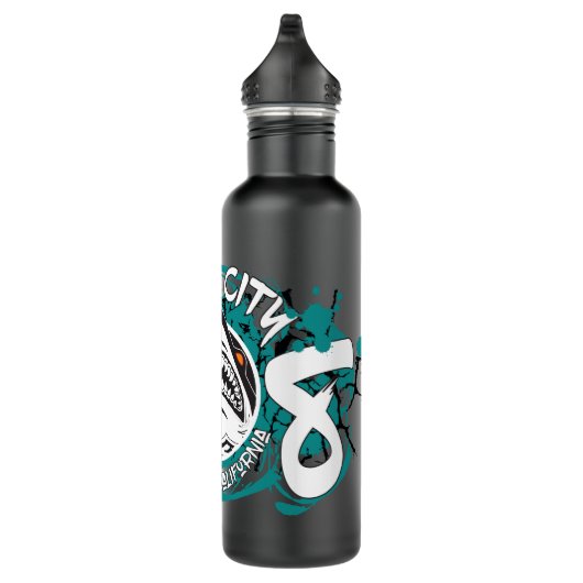 Bouteille D'eau Ville Waterbottle grunge turquoise de requin (Droite)