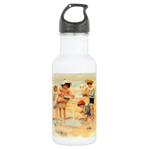 Bouteille D'eau Vintage Antique Beach Boy Girl Enfants Art