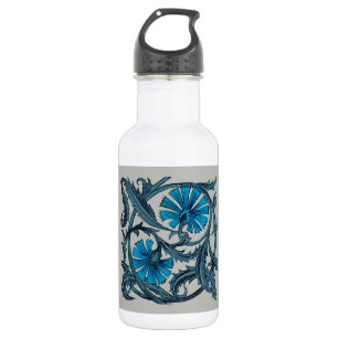 Bouteille D'eau vintage blue antiflower graphic