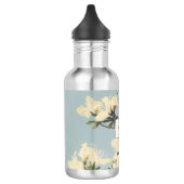 Bouteille D'eau Vintage Crème blanche Azalea Fleurs Monogramme (Gauche)