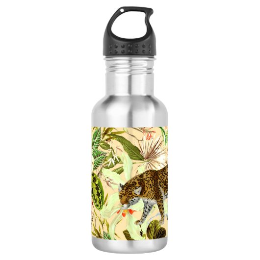 Bouteille D'eau Vintage Flower Jungle Tropical (Devant)