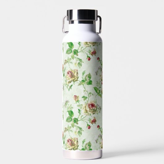 Bouteille D'eau Vintage Pink Roses Floral Pattern (Avant)
