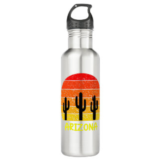 Bouteille D'eau Vintage Retro Cactus Arizona Sunset
