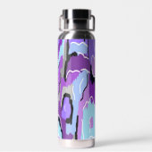 Bouteille D'eau Violet Abstrait avec bleu et noir (Arrière)