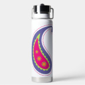 Bouteille D'eau Violet et rose paisley (Arrière)