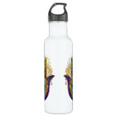 Bouteille D'eau Violet Green Gold Petals Hamsa Turquoise Third Eye (Devant)