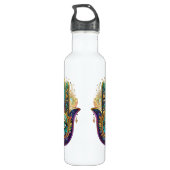 Bouteille D'eau Violet Green Gold Petals Hamsa Turquoise Third Eye (Dos)
