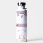 Bouteille D'eau Violet Jouant Accueillant Retour À L'École (Gauche)