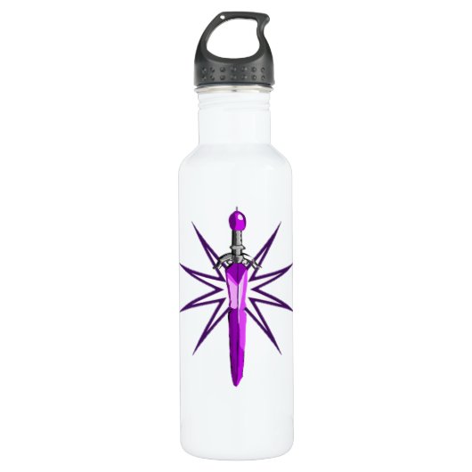 Bouteille d'eau violette Cool Sword pour enfants (Devant)