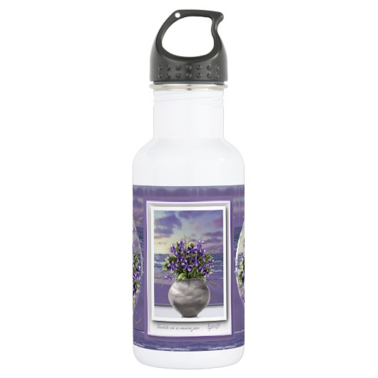 Bouteille D'eau violettes dans un pot de lune (Devant)