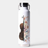Bouteille D'eau Violon aux fleurs. (Avant)