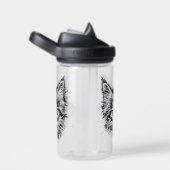 Bouteille D'eau Visage de Kitten noir et blanc (Arrière Complet)
