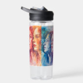 Bouteille D'eau Visages des femmes - Peinture aquarelle (Droite)