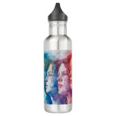 Bouteille D'eau Visages des femmes - Peinture aquarelle (Gauche)