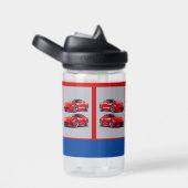 Bouteille D'eau Voitures sportives blanches et rouges (Arrière Complet)