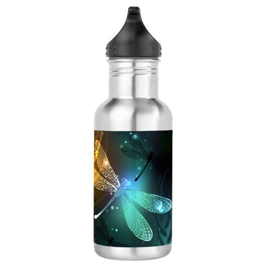 Bouteille D'eau Vol de libellule verte lumineuse (Droite)