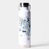 Bouteille D'eau volleybals et étoiles bleus (Avant)