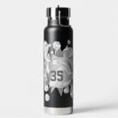 Bouteille D'eau volleybals et étoiles d'argent gris (Gym)