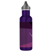 Bouteille D'eau Vos initiales de chevauchement | Moderne violet et (Gauche)