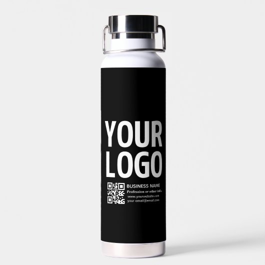 Bouteille D'eau Votre logo avec code QR et texte modifiables (Arrière)