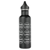 Bouteille D'eau Votre Motif de logo en noir (Gauche)