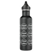 Bouteille D'eau Votre Motif de logo en noir (Droite)