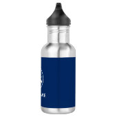 Bouteille D'eau Votre nom de bateau Ancre & Oars Navy Blue (Droite)