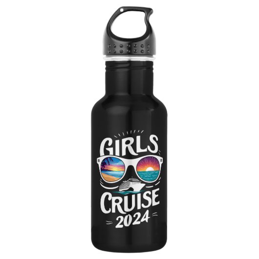 Bouteille D'eau Voyage de croisière pour filles 2024 Amateurs de v (Devant)