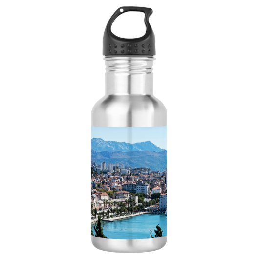 Bouteille D'eau Vue aérienne du front de mer de la ville de Split, (Devant)