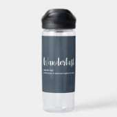 Bouteille D'eau Wanderlust définition blanc gris bleu couleur (Arrière)