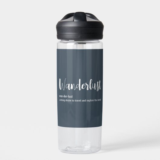 Bouteille D'eau Wanderlust définition blanc gris bleu couleur (Extérieur)