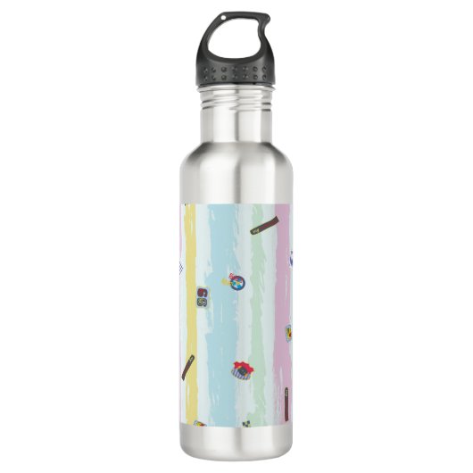 Bouteille D'eau Water Bottle – Sports & Stripes Pastel Racing  (Devant)