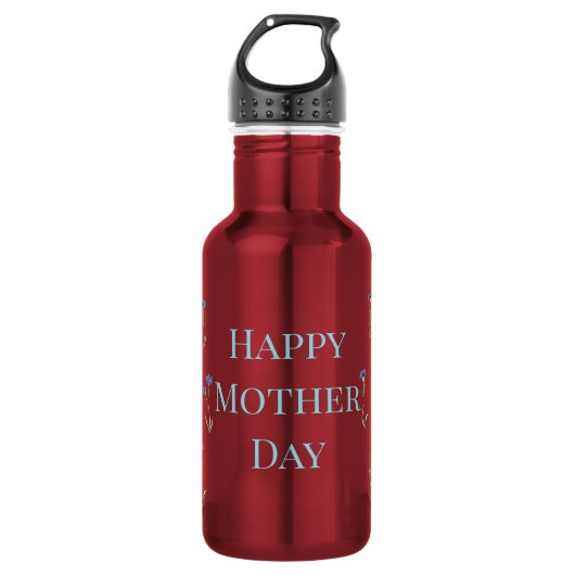 Bouteille D'eau Water Bottle with Minimalist Floral Design and Mot (Devant)