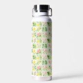 Bouteille D'eau Watercolor Floral Grid Pattern (Arrière)