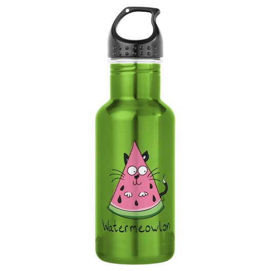 Bouteille D'eau Watermeowlon Watermelon Cat Funny Water Bottle (Devant)