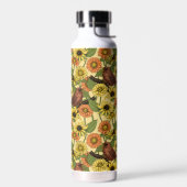 Bouteille D'eau Wens et fleurs sur jaune pâle (Gauche)