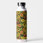 Bouteille D'eau Wens et fleurs sur vert (Gauche)
