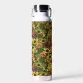 Bouteille D'eau Wens et fleurs sur vert (Avant)