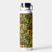 Bouteille D'eau Wens et fleurs sur vert (Arrière)