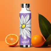 Bouteille D'eau Whimsical Daisy - orchidée - nom de script tendanc