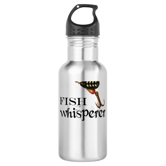 Bouteille D'eau Whisperer De Poisson Avec Lure De Pêche (Devant)