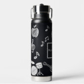 Bouteille D'eau White Chalk Blackboard Enseignant de musique éléme (Salle de sport)